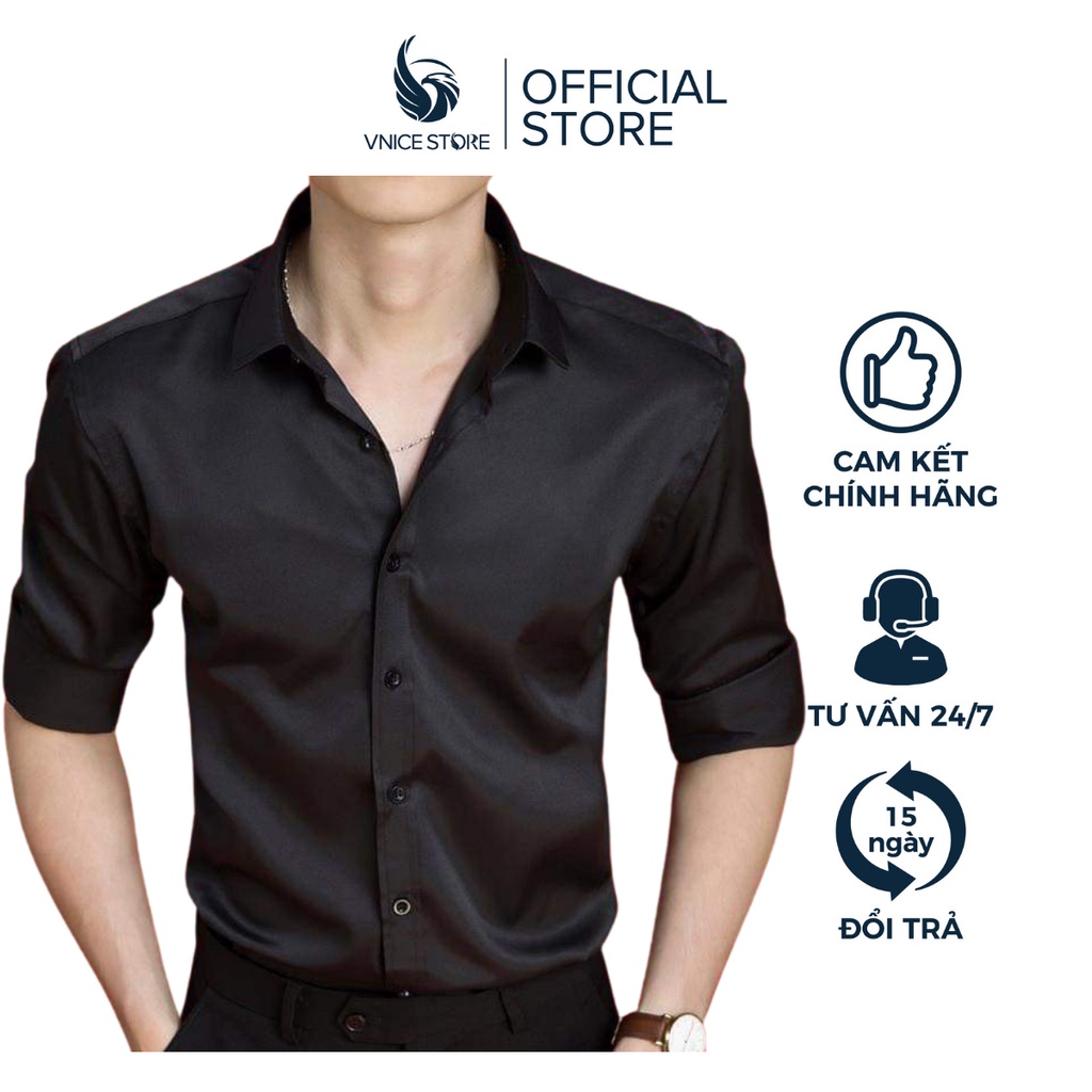 Áo Sơ Mi Nam Dài Tay Hàn Quốc Cao Cấp Công Sở Dáng Body , Vải Sợ Tre Không Nhăn Co Giãn Nhẹ Bảo Vệ Môi Trường Vnicestore