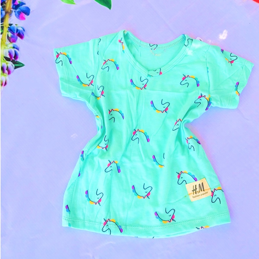 Combo 10 áo cọc tay trơn , họa tiết , sọc cho bé trai bé gái 5kg -15kg vải thun cotton