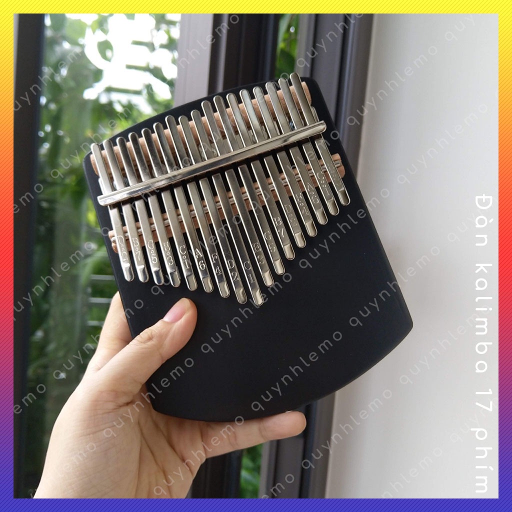 Đàn kalimba màu đen , Kalimba 17 phím , Piano ngón tay cái bo tròn trên dưới loại nhỏ , phụ kiện hấp dẫn với deal sốc