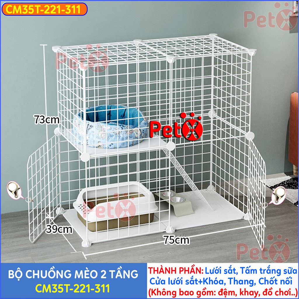 Chuồng mèo 2 tầng lưới sắt lắp ghép