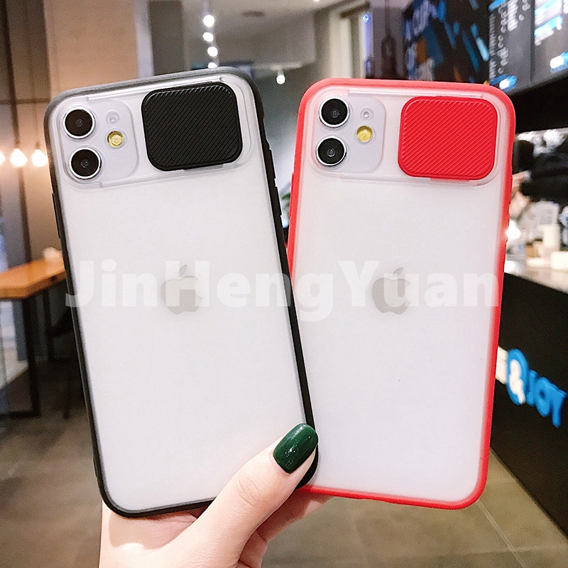 Slide Camera Lens Protection Phone Case compatible for IPhone 11 Pro Max X XS Max XR 6 6S 7 8 Plus X Matte Transparent Hard Back Cover