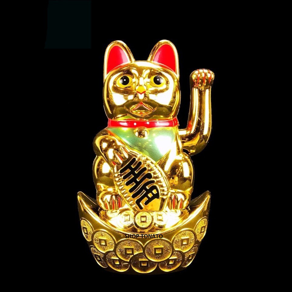 MÈO THẦN TÀI, MÈO MAY MẮN MANEKI NEKO Y11001,Y11002,Y11003,Y11004 VẪY TAY SỬ DỤNG PIN CAO 10CM,14CM,17CM,21CM