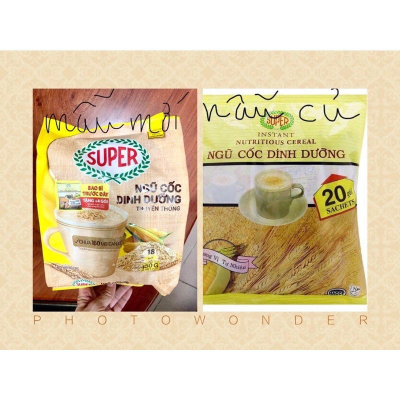 Ngũ Cốc Dinh Dưỡng của Singapore, bột ngủ cốc Super ít đường 450g 18goi x thumbnail