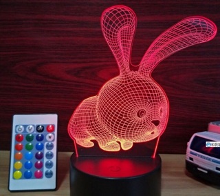 Đèn led 3d để bàn RGB có remote đk từ xa