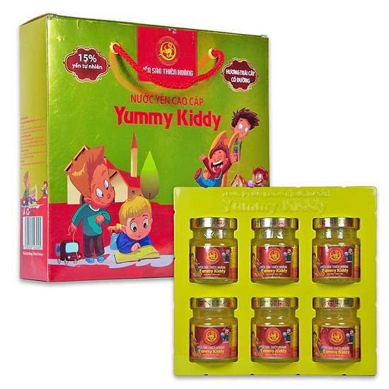 [ Hộp 6 Lọ ] Yến sào thiên hoàng yummy kiddy cao cấp cho bé yêu 15% yến tự nhiên 6 lọ * 70ml