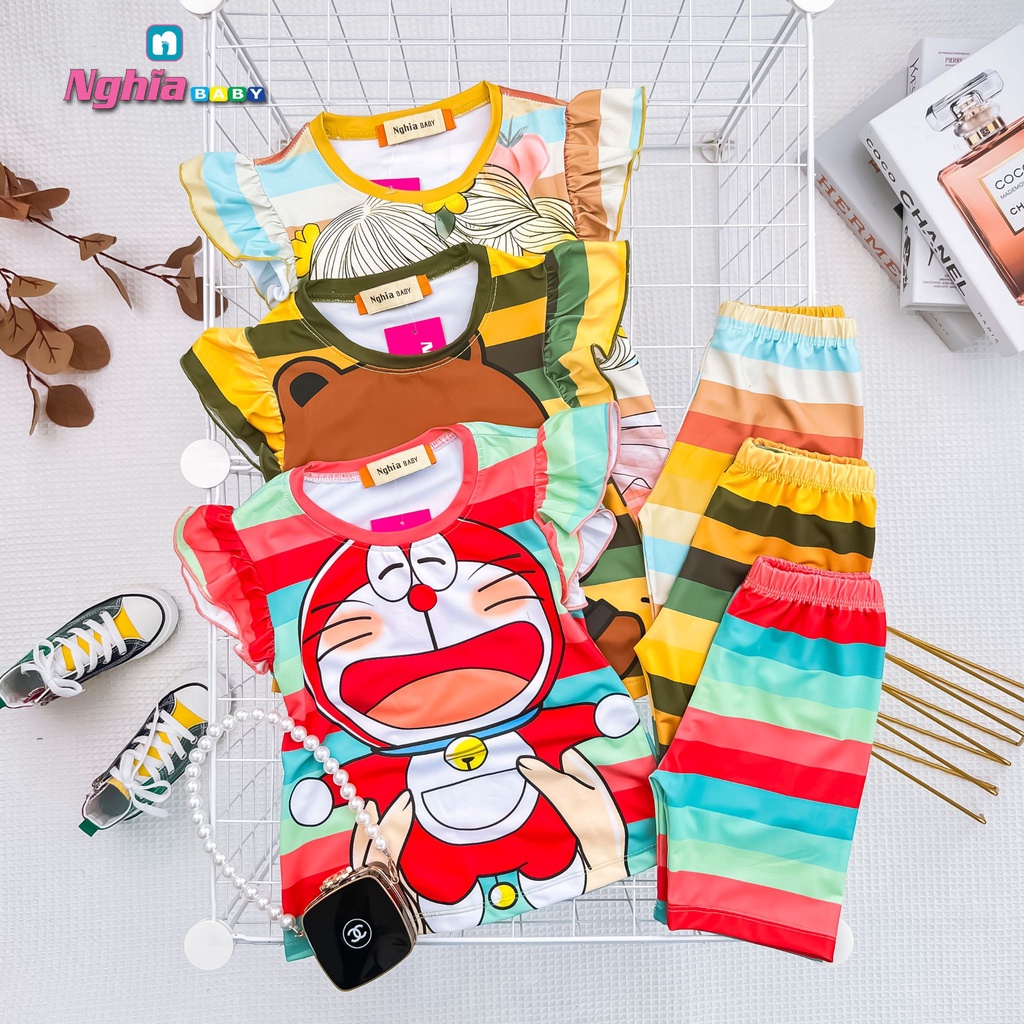 [9-38KÝ] SET BỘ HOT HIT QUẦN LỬNG THUN LẠNH IN 3D NGHĨA BABY DÀNH CHO BÉ GÁI