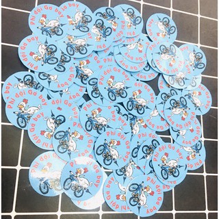 sticker dán tròn 3.5cm đặt theo yêu cầu ép lụa