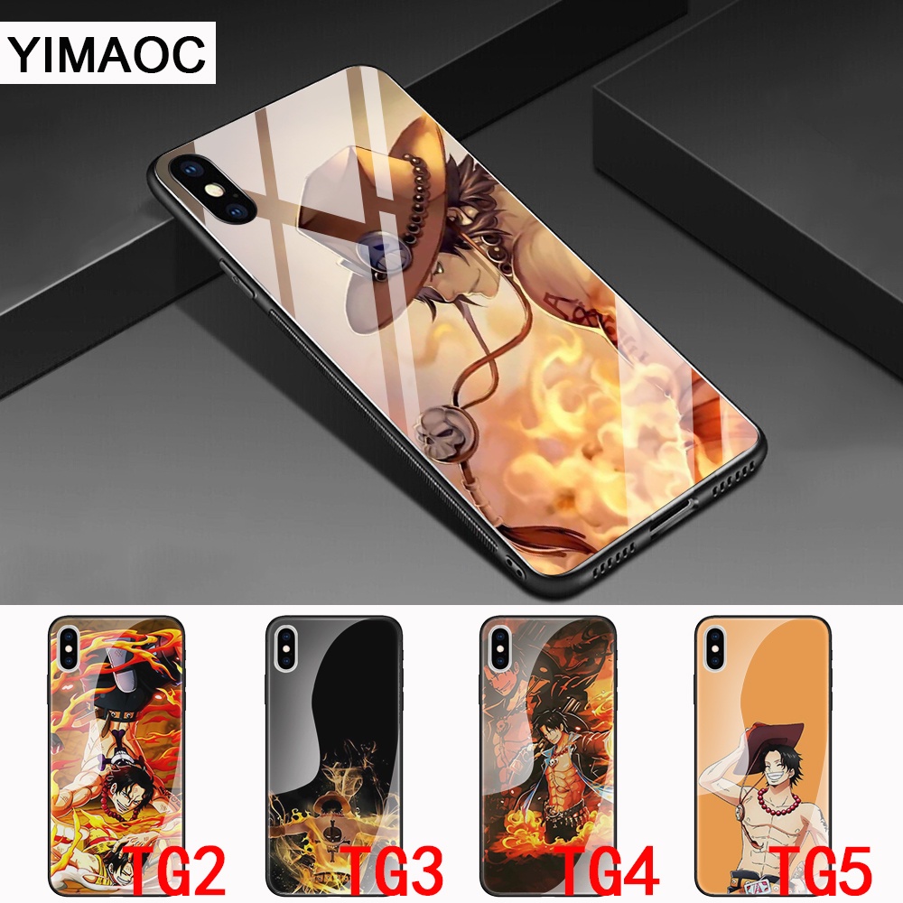 Ốp Điện Thoại Kính Cường Lực In Hình Anime One Piece 59TP Cho iPhone 6 6S 7 8 Plus XR 11 Pro Max