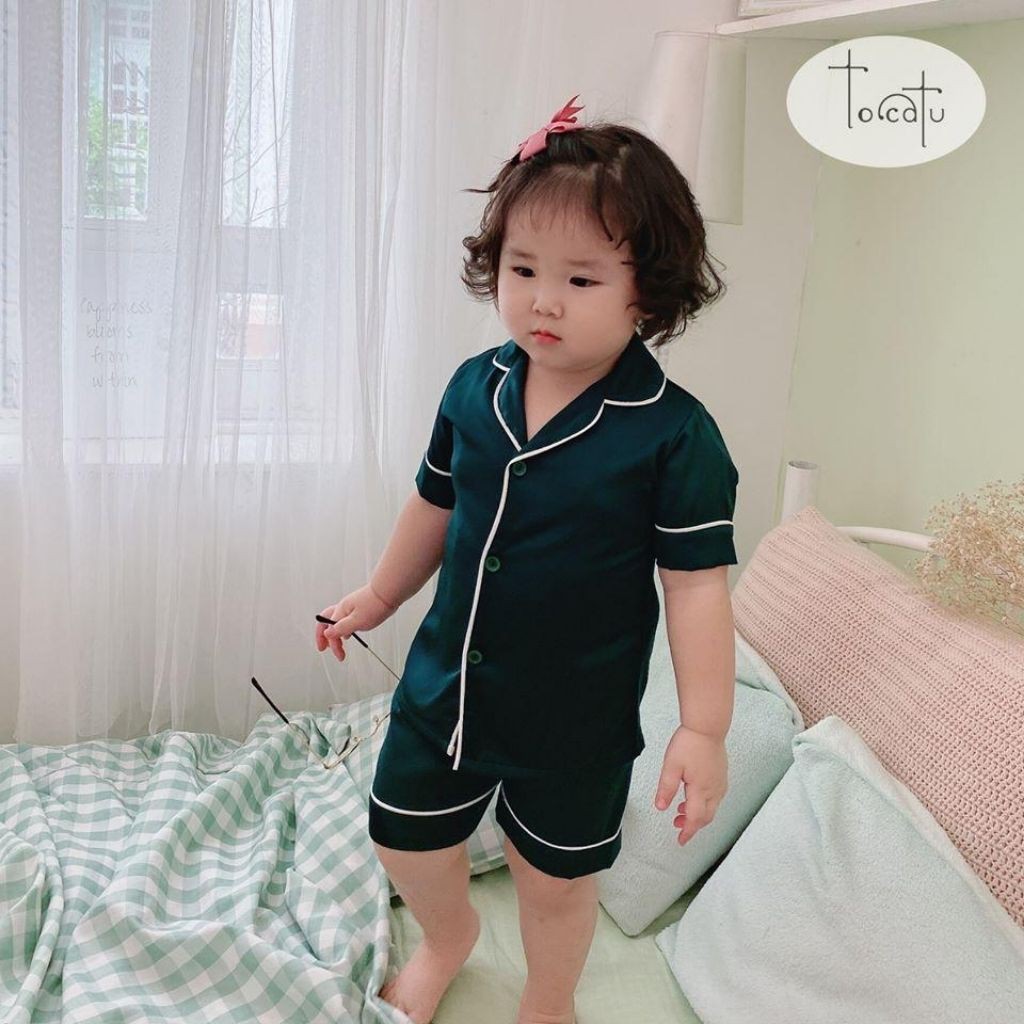 [HÀNG LOẠI 1]PIJAMA Lụa Cộc Tay Cực Kì Mềm Mại Và Thoải Mái Cho Bé Từ 6 Tháng Đến 10 Tuổi