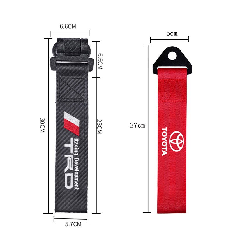 Dây móc kéo trang trí xe hơi Toyota phong cách thể thao bằng sợi carbon