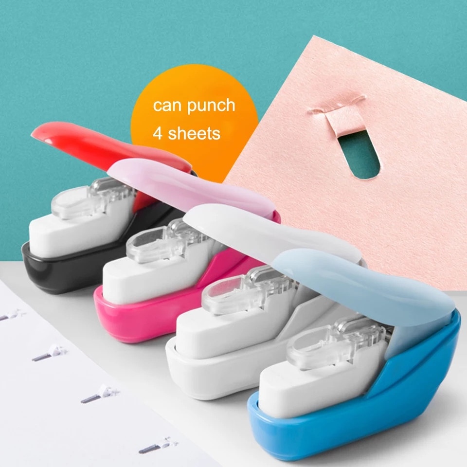 Kẹp Bấm Ghim Mini Nhỏ Gọn Dễ Thương Bền Bỉ Không Cần Bấm Kim