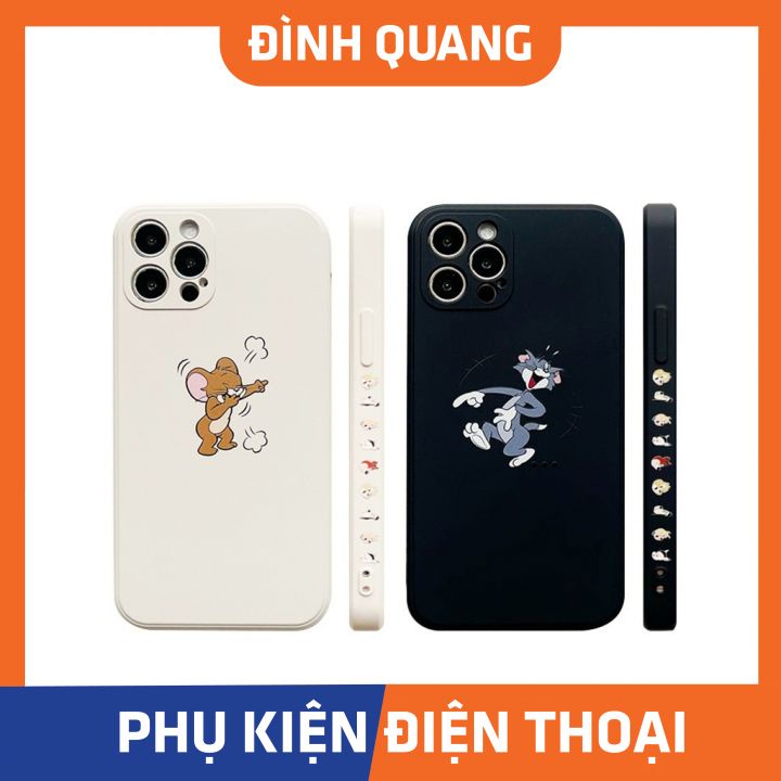 Ốp lưng - Ốp iphone vuông cạnh hình tom và jerry 6/6s/6splus/7/7plus/8/8plus/x//xs/11/12/pro/max/plus/promax - ĐQ Store