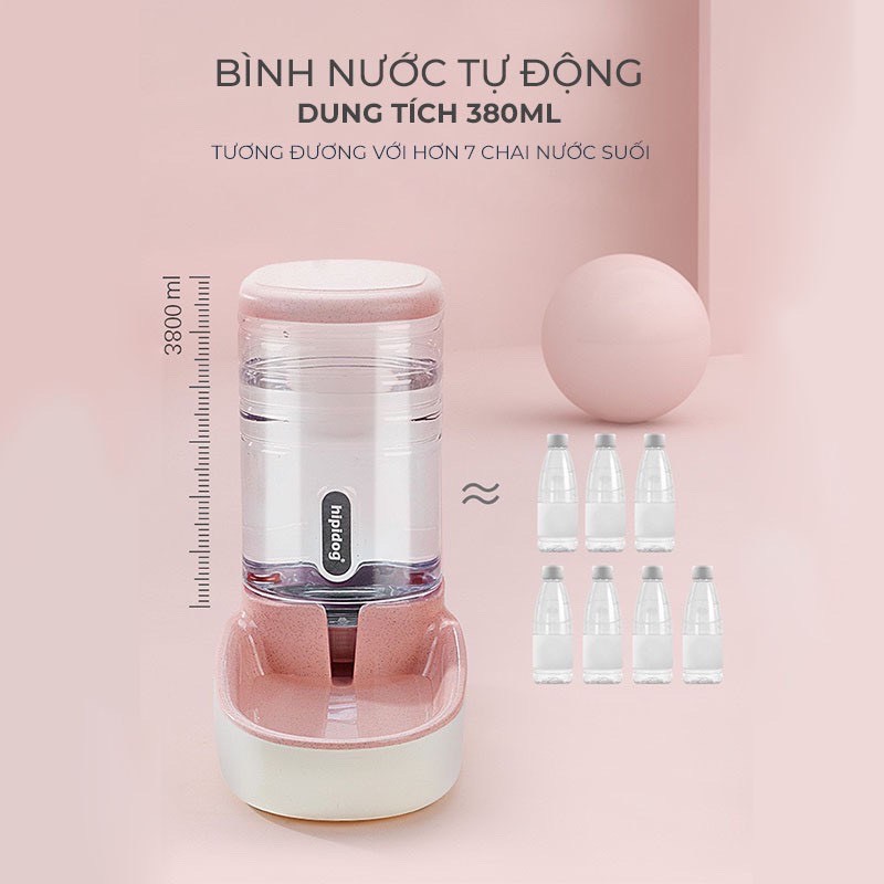 Bình uống nước tự động/bát ăn tự động cao cấp cho thú cưng dung tích 3.8L, bình nước cho chó, bình nước cho mèo