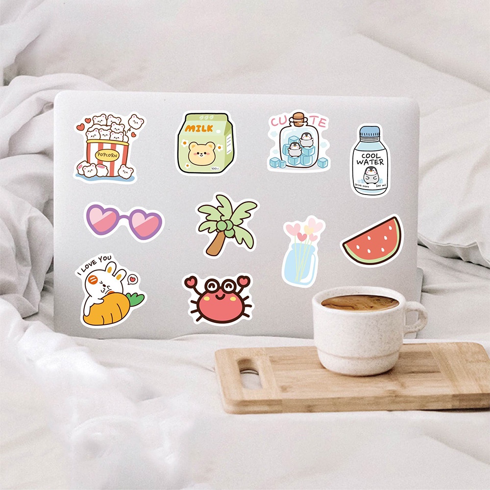 Set 50 Miếng Dán Hình Động Vật Dễ Thương Dùng Để Trang Trí