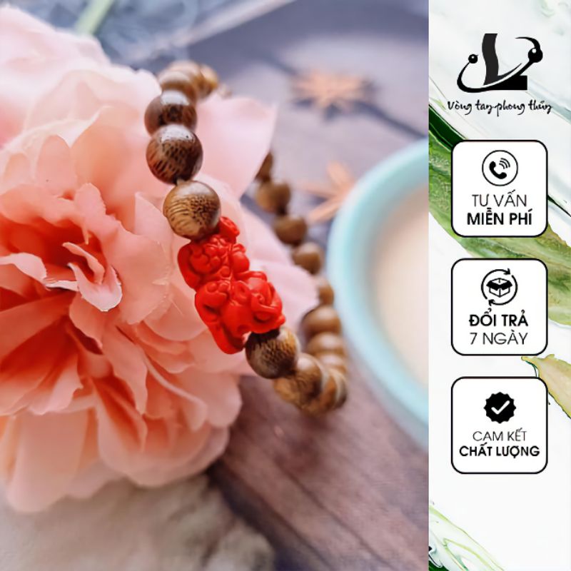 Vòng Tay Trầm Hương Mix Chamr Tỳ Hưu Chu Sa - N71 | BigBuy360 - bigbuy360.vn