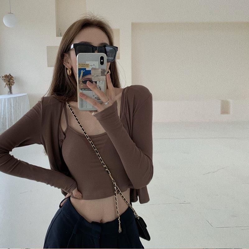 Áo hai dây Và Khăn Choàng Hai Mảnh 2022 Bộ Đồ Gia Vị Mới Dành Cho Bé Gái