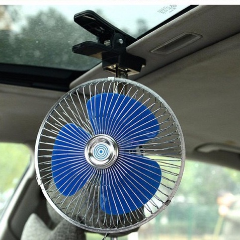 Quạt 12v, 24v Kẹp Trên Ô Tô, Xe Hơi, Xe Tải Có Lồng Sắt Cao Cấp Quạt Kẹp Bình Ắc Quy