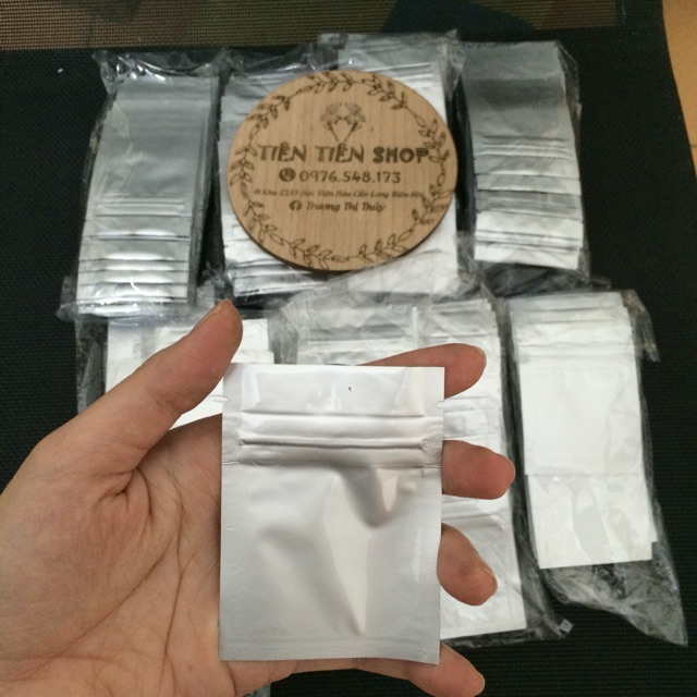 Combo 500 túi zip 2 mặt bạc 6x8