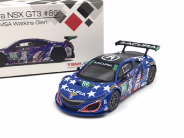 Xe Mô Hình Acura NSX GT3 #86 2017 IMSA Watkins Glen LHD 1:64 MiniGT ( Xanh Dương #86 )