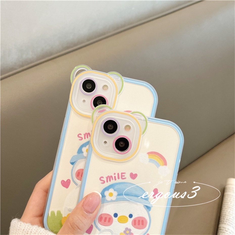 Ốp Điện Thoại Mềm Họa Tiết Chú Vịt / Gấu Dễ Thương Cho iPhone 14 13 12 11 Pro Max SE2020 X XR Xs Max 7 8 6 6s Plus