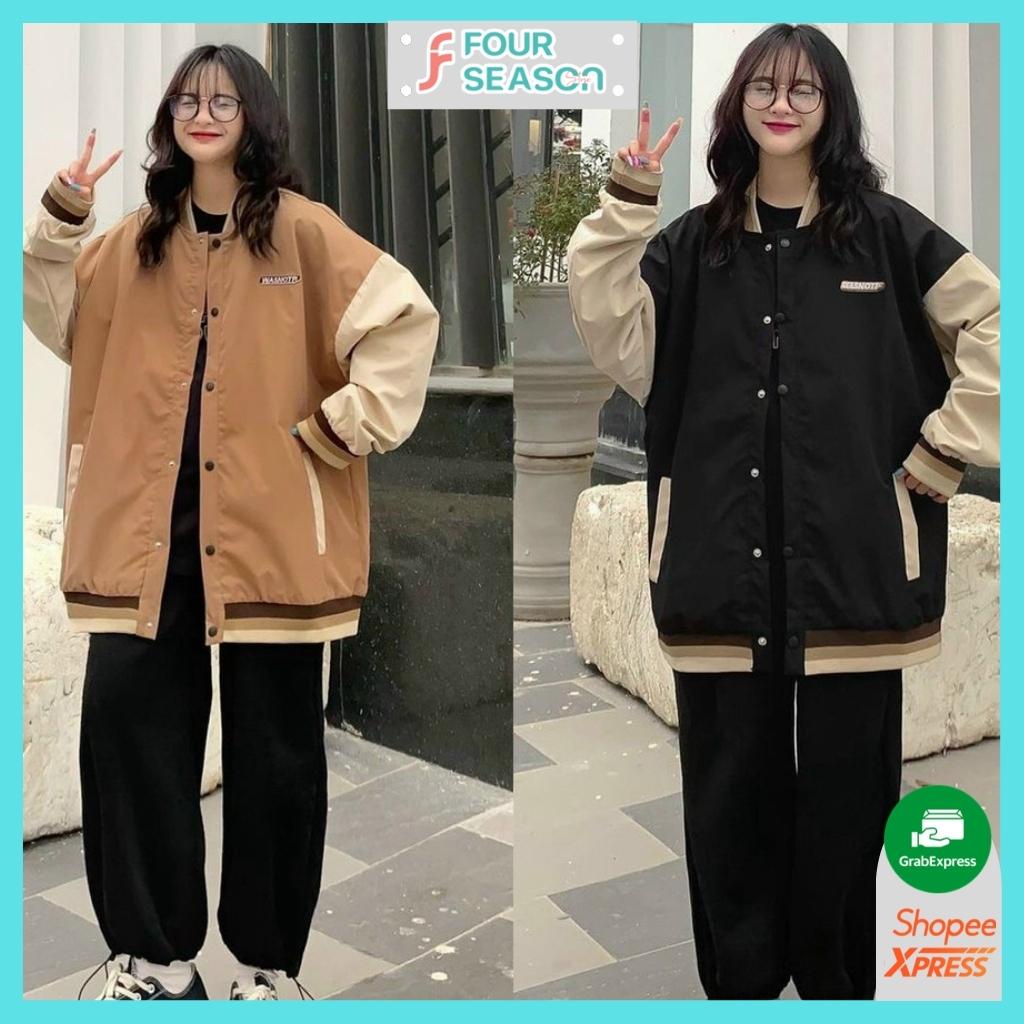 Áo khoác dù unisex form rộng WASNOTP AKD08 4S bomber jacket phong cách bóng chày street style 2 lớp nam nữ đẹp rẻ