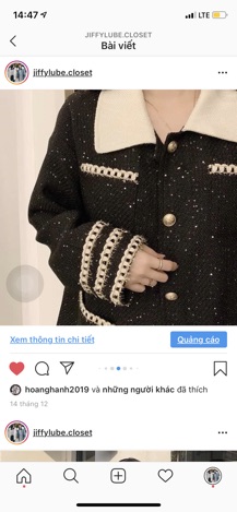 [ORDER] Áo dạ đen viền xích
