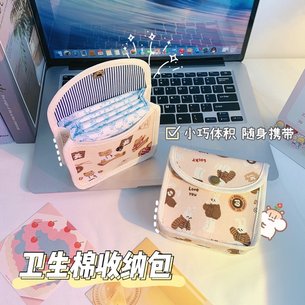 Túi đựng băng vệ sinh tiện lợi họa tiết hoạt hình dành cho bạn nữ
