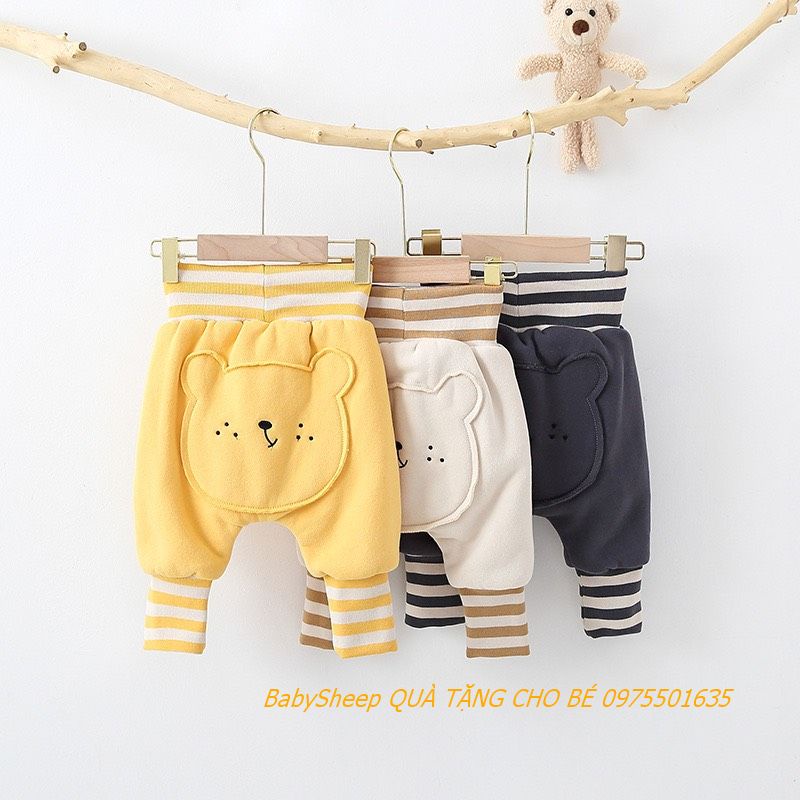 Quần nỉ lót lông thêu gấu hàng Quảng châu xuất Hàn cao cấp