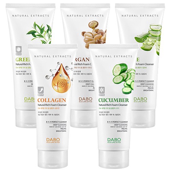 HÀNG CHÍNH HÃNG - Sữa rửa mặt lô hội 3 công dụng từ Hàn quốc Dabo Aloe 3IN1 Hàn quốc 180ml/Hộp