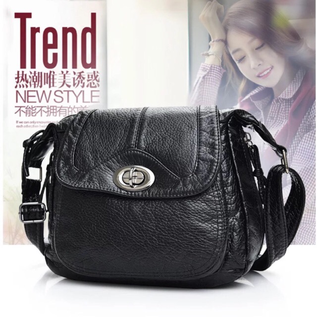 Túi xách nữ vân da cừu khoá xoay siêu hot