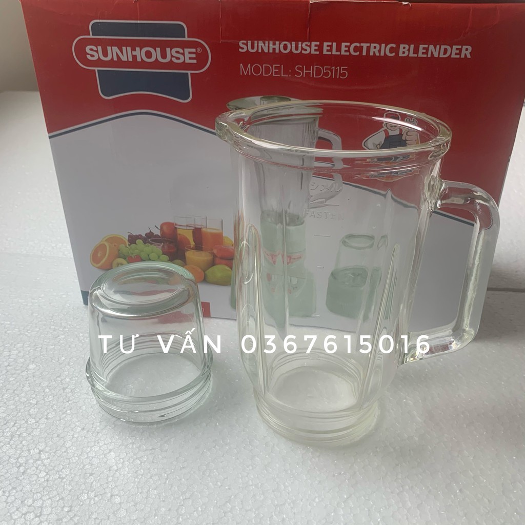 Cối Thuỷ Tinh nhỏ +sinh tố máy xay Sunhouse SHD5111 SHD5112 SHD5115