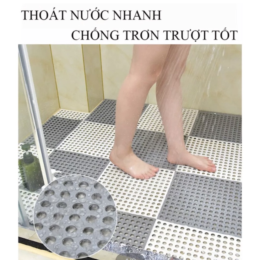 Tấm lót sàn nhà vệ sinh, nhà tắm 3T chính hãng - Chống trợn trượt - Nhựa PVC bền dẻo, dễ dàng tháo lắp, vệ sinh