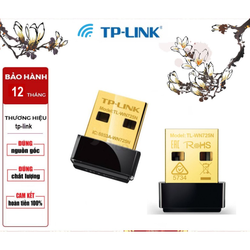 USB Thu Sóng Wifi TP-Link TL- WN725N Siêu Nhỏ Gọn - Hàng Chính Hãng Bảo Hành 1 năm