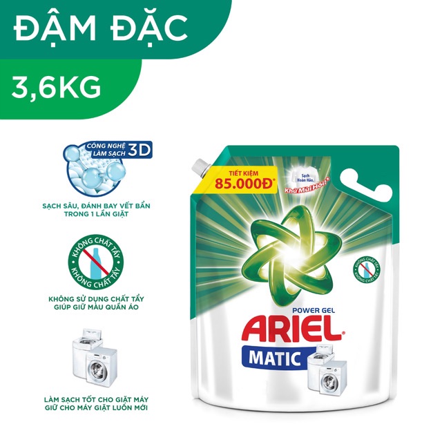 Nước giặt Ariel Matic túi 3,25kg