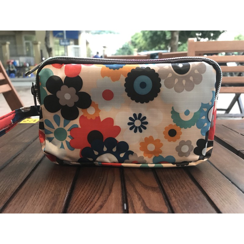 Ví Hoa cầm tay 3 ngăn vải dù siêu bền