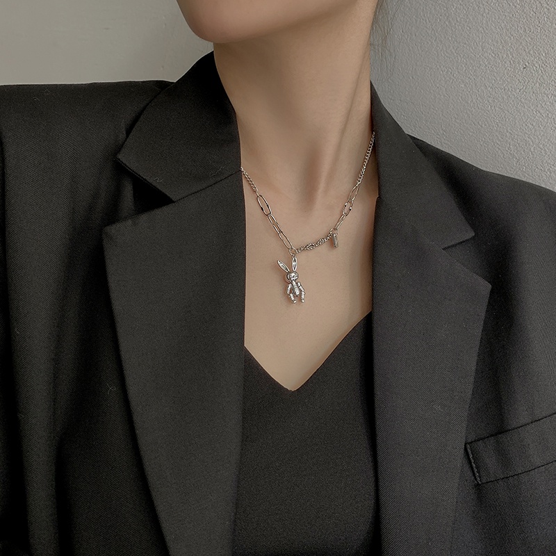 Dây chuyền mặt thỏ phong cách Hàn Quốc hiphop sành điệu