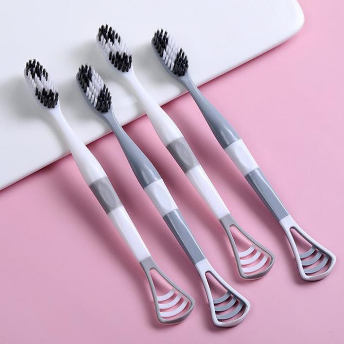 hộp 8 bàn chải 2in1  hàn quốc - đầu bàn chải và đầu tưa lưỡi