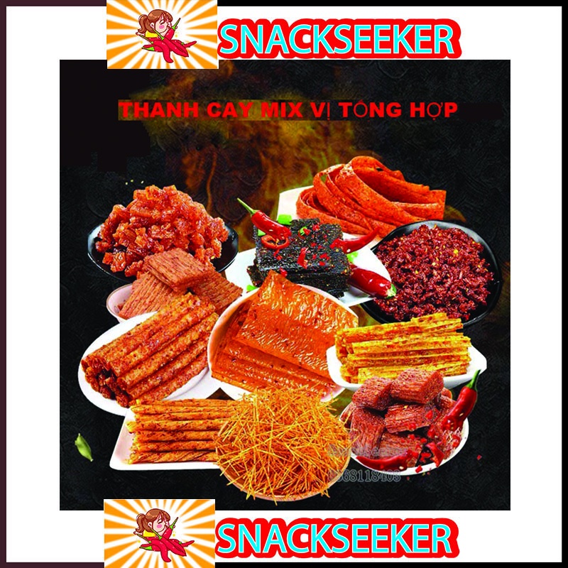 COMBO 15 GÓI THANH CAYTRUNG QUỐC TỔNG HỢP ĐỦ LOẠI-SNACKSEEKER-THANH CAY SIÊU NGON-ĐỒ ĂN VẶT TRUNG QUỐC-