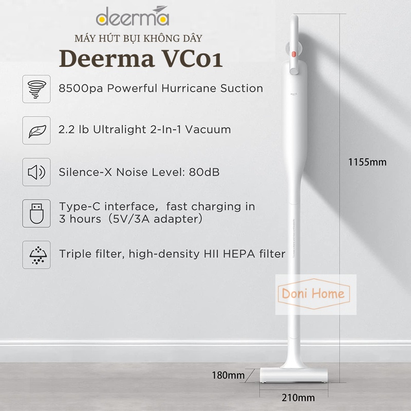 Máy hút bụi KHÔNG DÂY Deerma Vacuum Cleaner VC01/VC20Plus