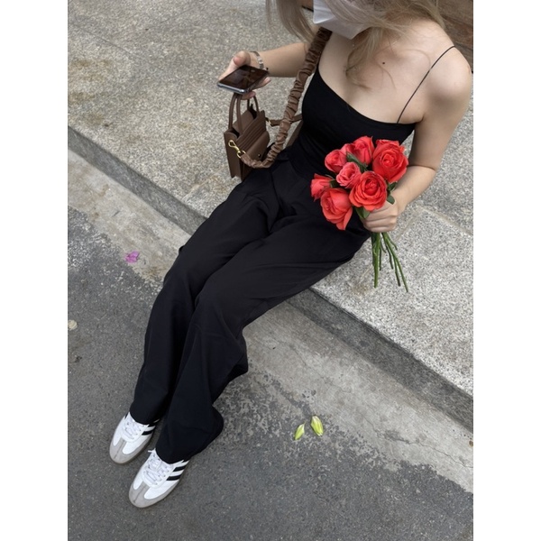 TOP S03 - ÁO DÂY SỢI BÚN 2 MÀU DÁNG CROPTOP