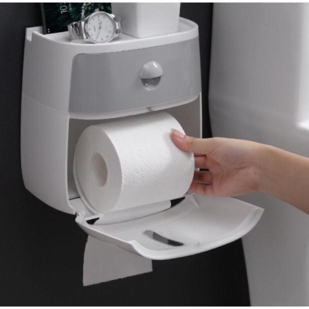 Hộp đựng giấy vệ sinh có ngăn kéo 2 tầng ecoco 1804
