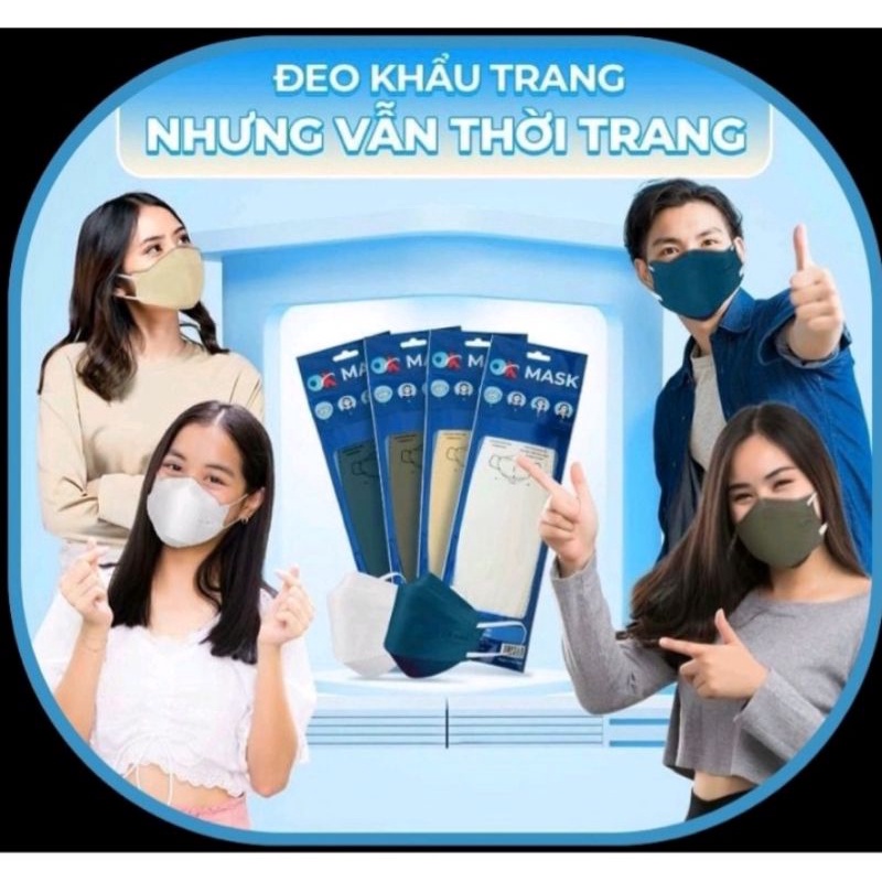 KHẨU TRANG Y TẾ CAO CẤP 4D THƯƠNG HIỆU OK MASK