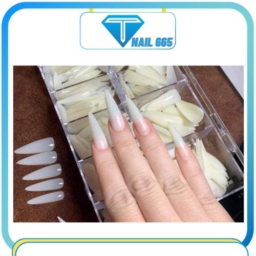 Móng up tay nail fom nhọn , Móng úp HSM nhọn chuẩn loại sịn hôp 500 móng dẻo