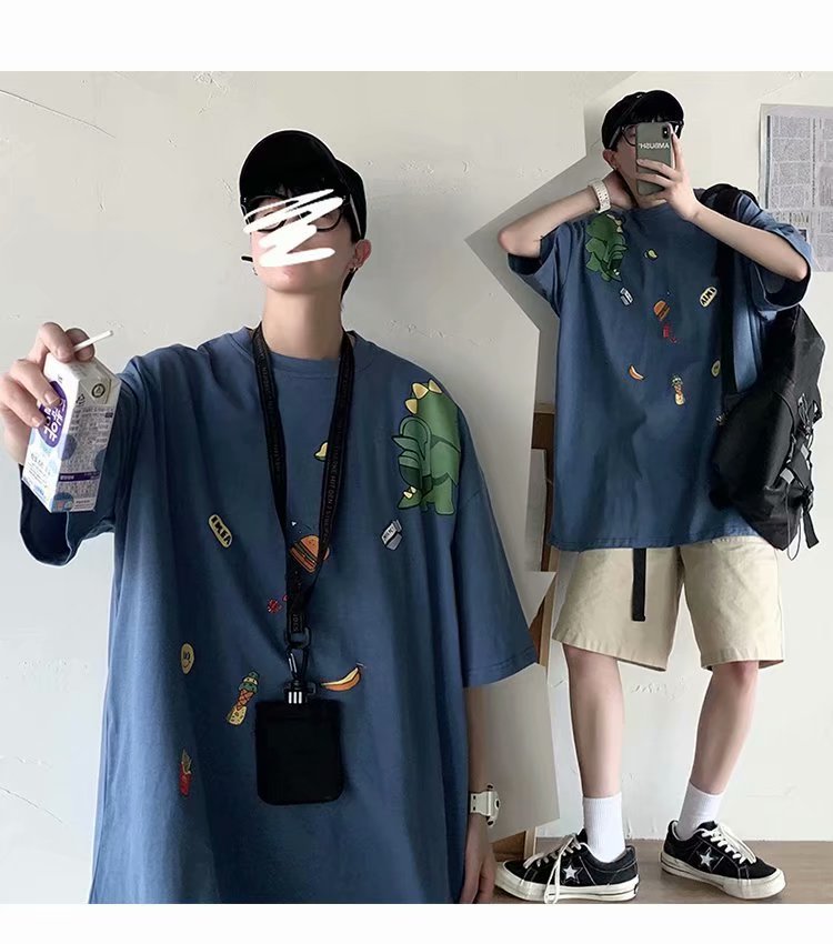 Áo Thun Tay Ngắn Cổ Tròn Thời Trang Hàn 5 Màu Tùy Chọn Size S-5XL Dành Cho Nam