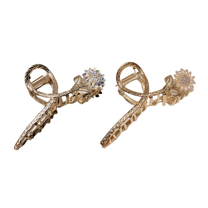 Kẹp Tóc Càng Cua Bằng Hợp Kim Hình Hoa Đơn Giản Dễ Phối Đồ