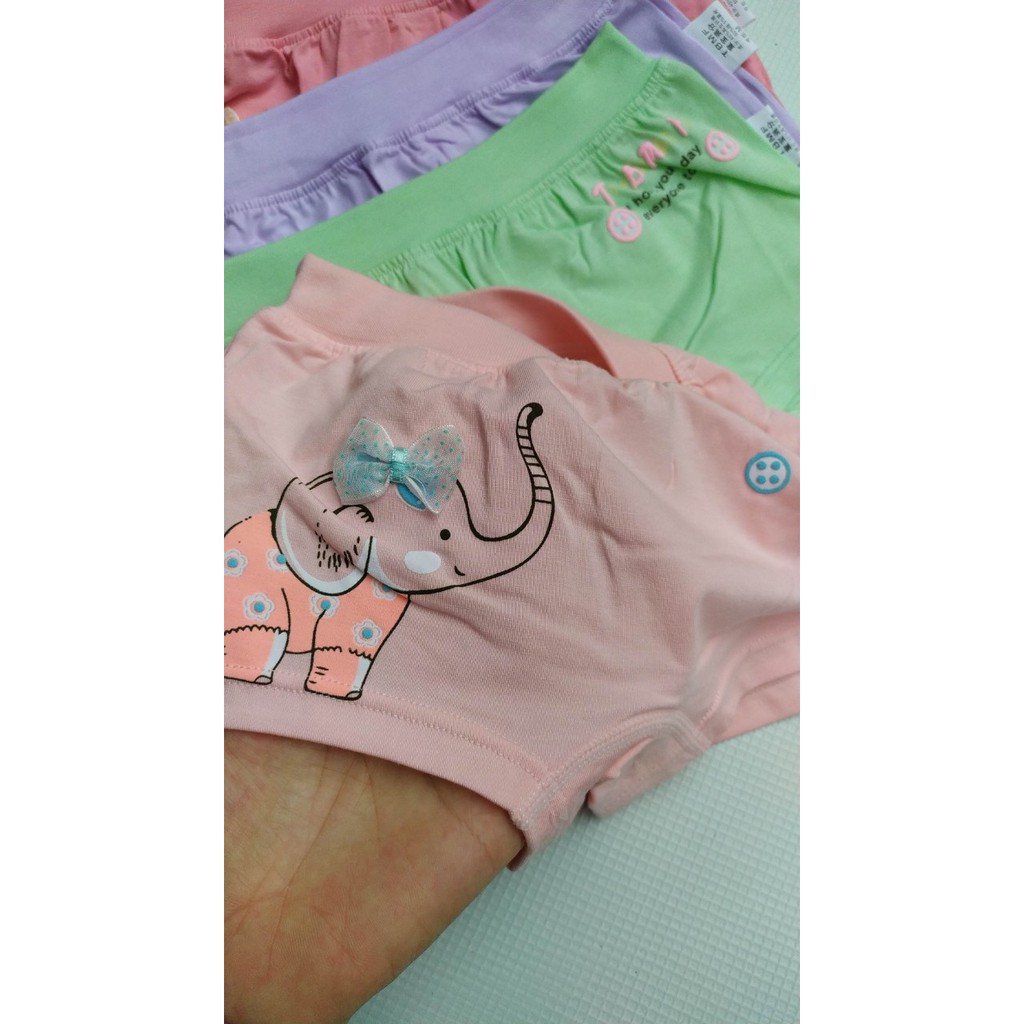 Quần lót đùi cotton cho bé gái in hình dễ thương