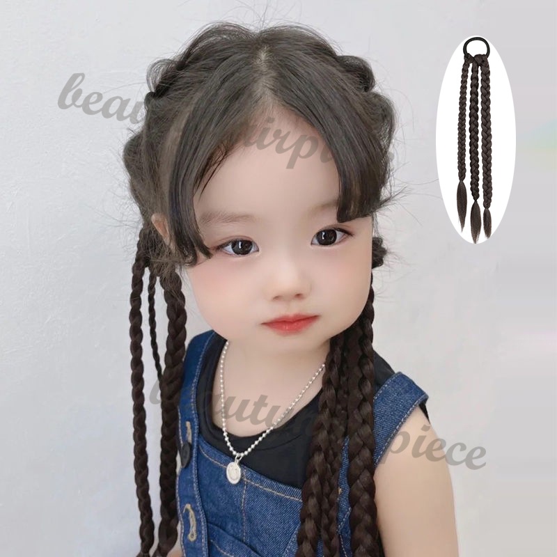 Dây Buộc Tóc Giả Thắt Bím Dễ Thương Cho Bé Gái