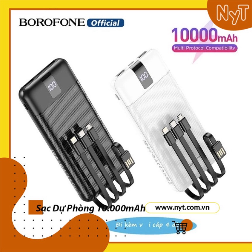 Pin Sạc Dự Phòng 10000mAh / 20000mAh Kèm Dây Theo Pin Borofone -  Bảo Hành 12T Chính Hãng