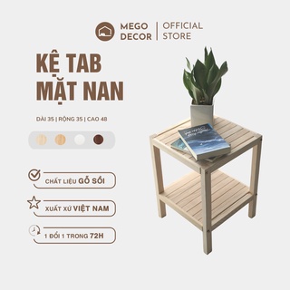 Kệ gỗ mặt nan trang trí kệ tab đầu giường gỗ sồi decor cao cấp tự lắp ráp