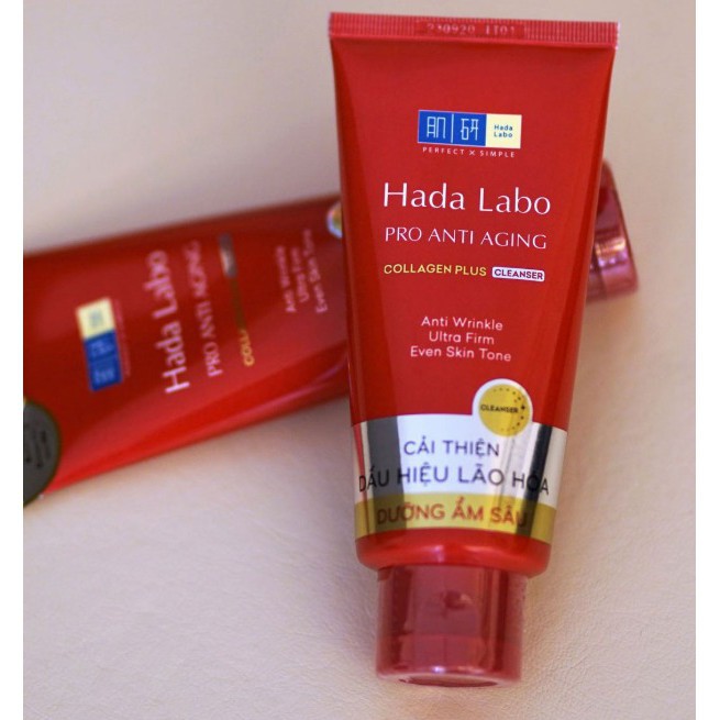 Sữa rửa mặt Hada Labo chống lão hóa Màu Đỏ - Hada Labo Pro Anti Aging Cleanser 80g